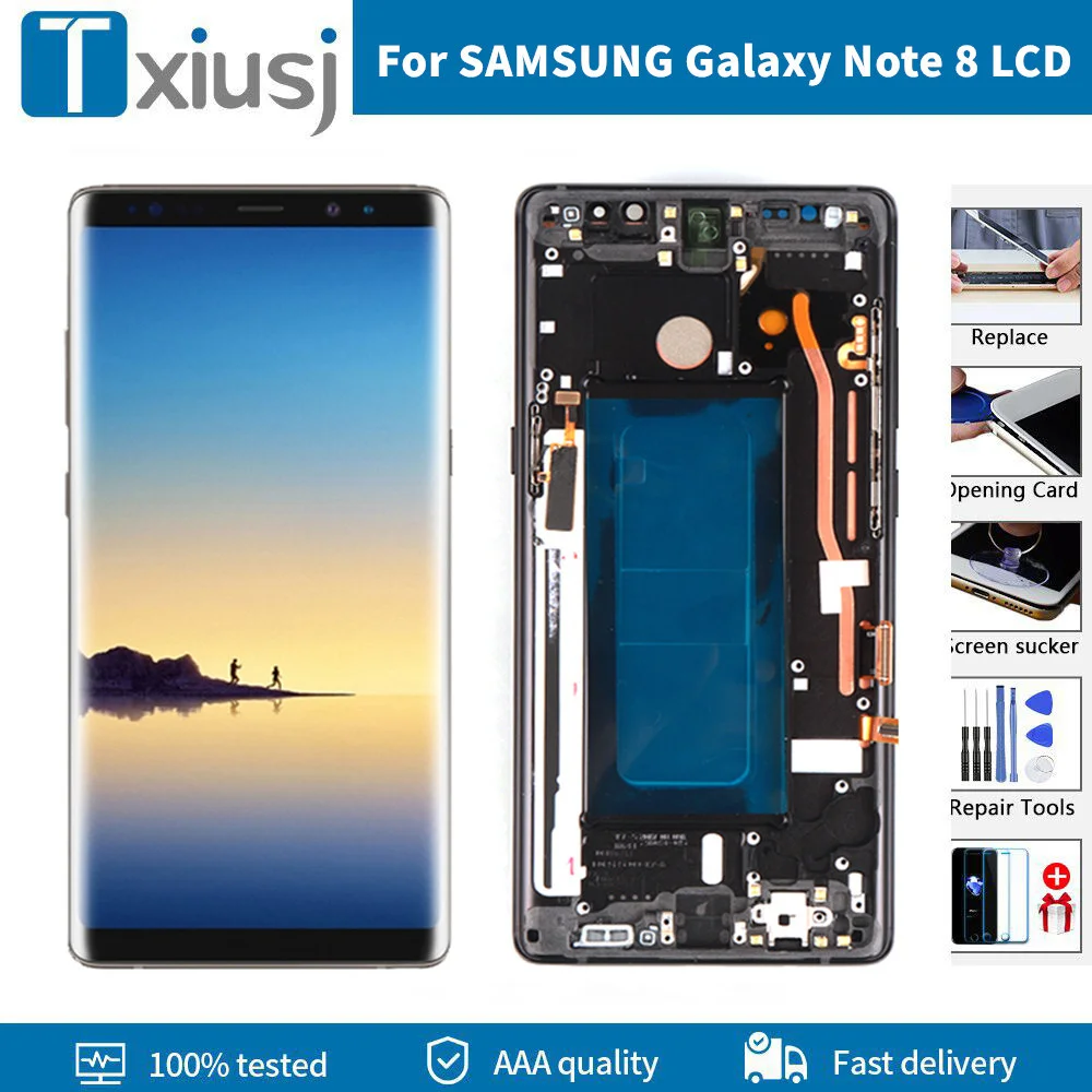 

Оригинальный ЖК-дисплей 6,3 дюйма Amoled для SAMSUNG Galaxy Note 8, экран N950F N9500 для SAMSUNG N950A N950 N950FD N950U Pantalla