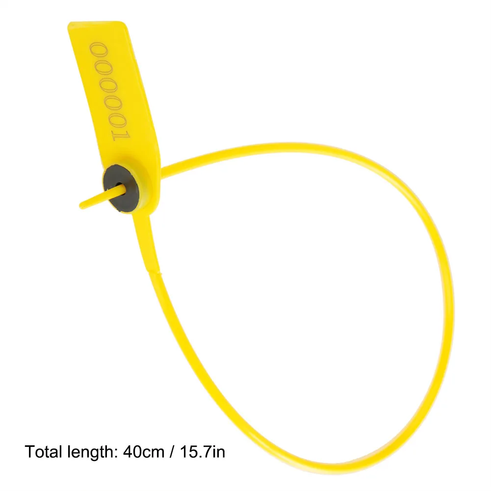 

100pcs Yellow Package Transportation Truck Plastic Security Seal 40cm Label Cable TiesPlastic Seal