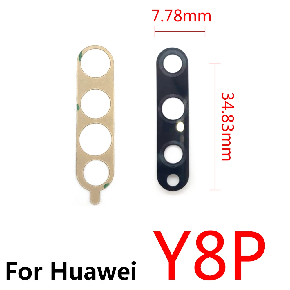 Фото 10 шт./лот, стеклянная крышка объектива задней камеры для Huawei Y5P Y9S Y8S Y8P Y6P Y7P Y5A Y6s с клейкой наклейкой №5