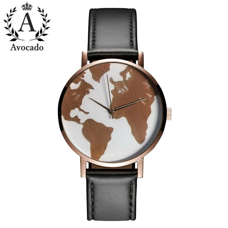 

Fashionable Casual Women Style And Leisurely Strap Fashion World Map Watch, Travel Quartz Watch DZ AP