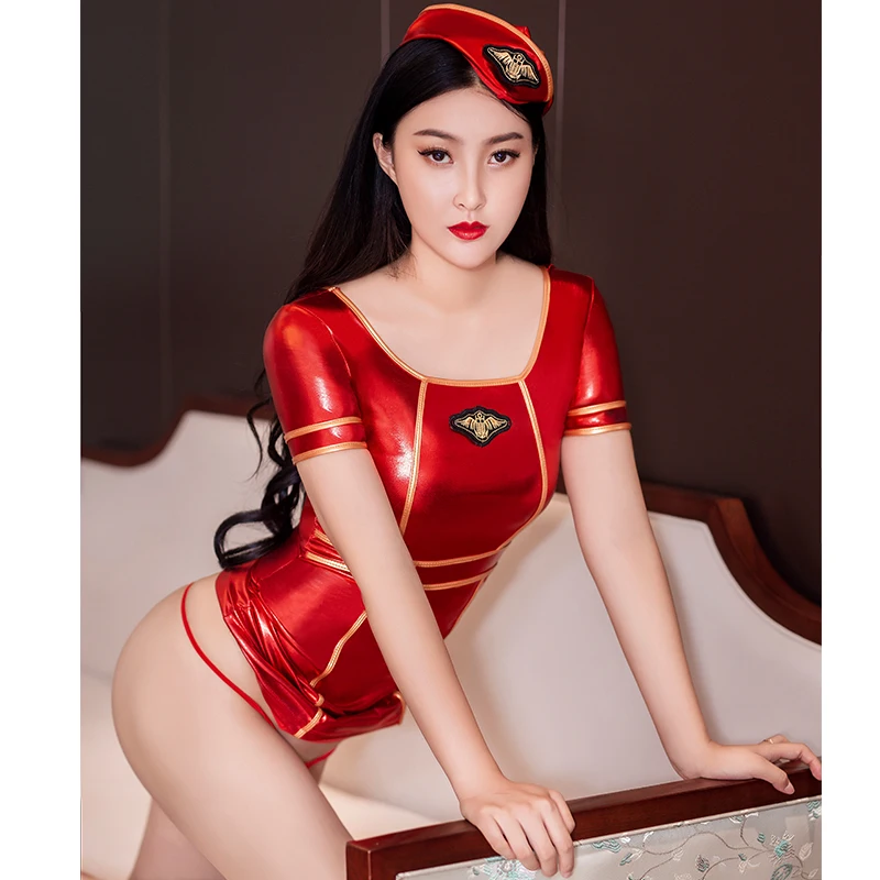 

Сексуальная игра для пар, ролевая игра, униформа на Хэллоуин, блестящая униформа из ПВХ, жесткая униформа для взрослых, эротический фантазий...