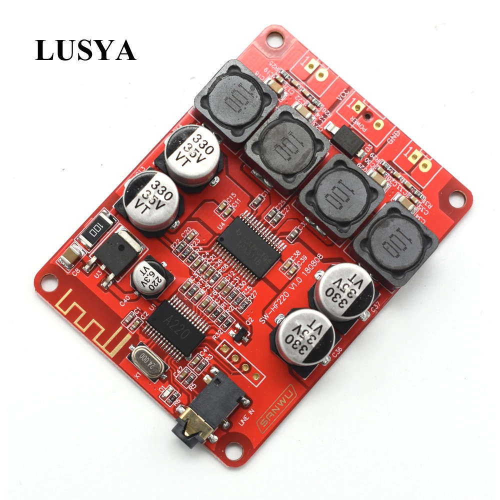 Lusya TPA3118 Bluetooth 5 0 стерео приемник Цифровой усилитель плата 30 Вт + для 4 8ohm динамик 8 ~