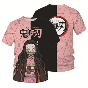 Mens Womens Childrens Clothing Anime Manga Demon Killer T-shirt 3D Digital Printing Childrens Short Sleeve