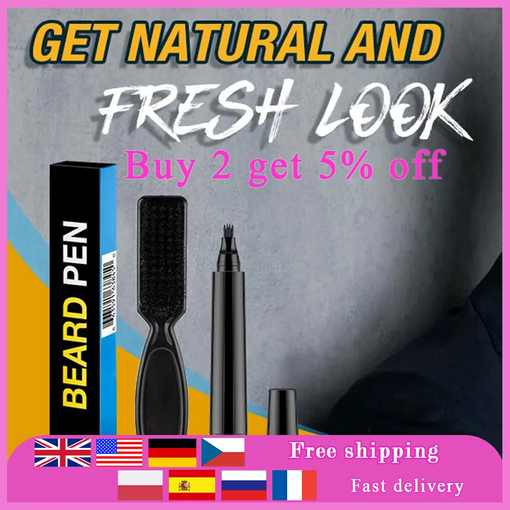 

Men Beard Pen Filler Kit Brush Beard Waterproof Moustache Coloring Shaping Tools Hair Pencil Makeup accessories Repair Shape