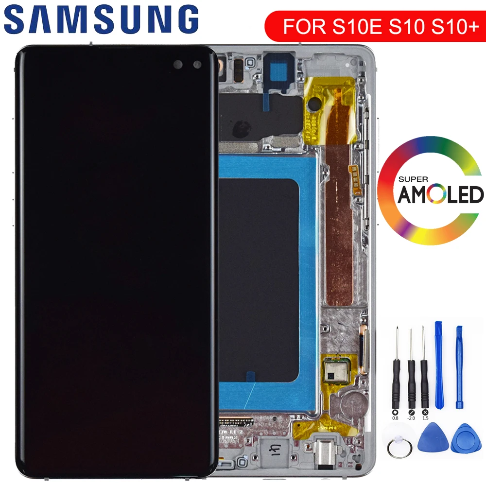 ЖК дисплей 1440*3040 для SAMSUNG Galaxy S10E S10 G9730 + Plus G9750 сенсорный экран дигитайзер в сборе с