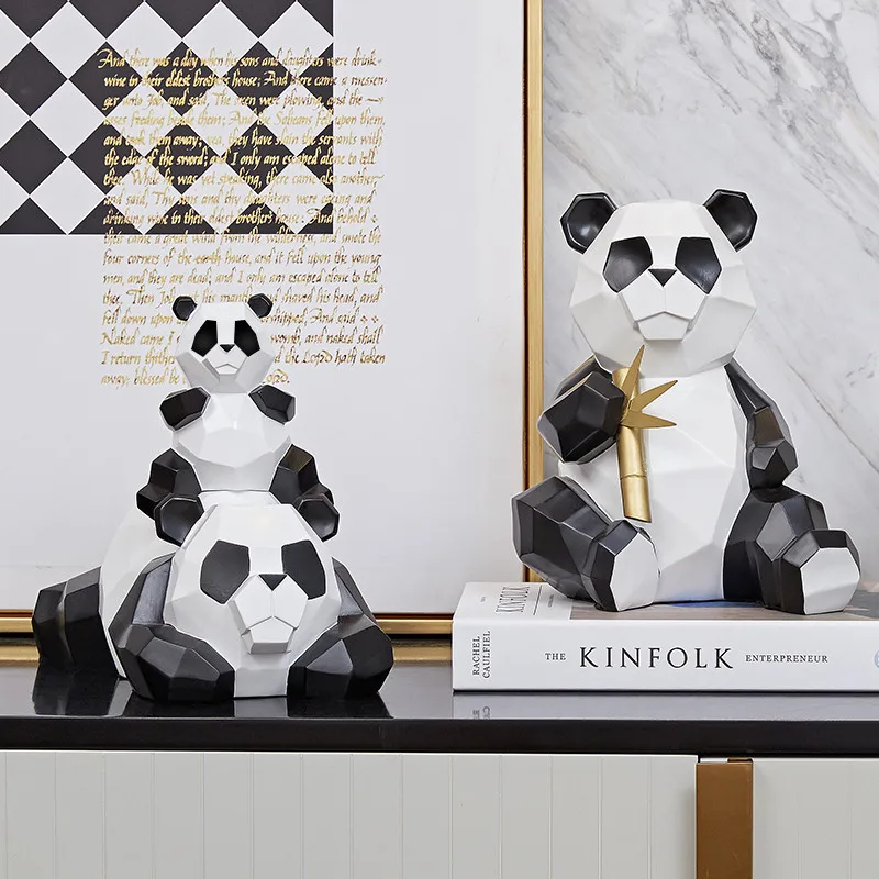 

Modern Simple Chinese Panda Paper Folding Geometry Simulation Animal Colophony Crafts Home Decoration Accessories X3814