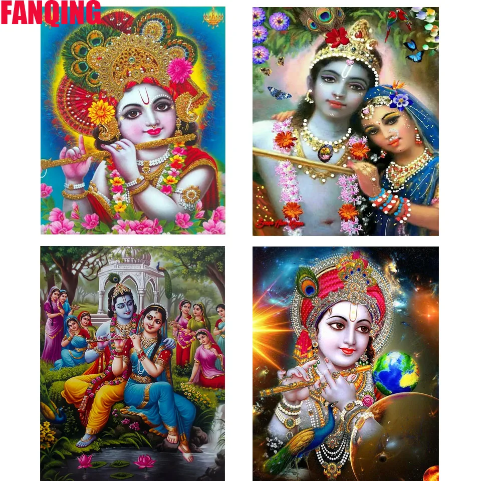 Алмазная 5D картина сделай сам Radha Krishna полная вышивка квадратными/круглыми
