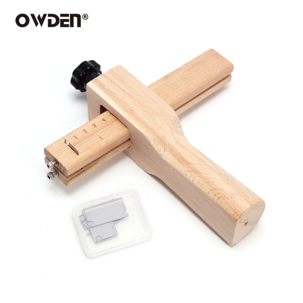 

OWDEN Leather Adjustable Wooden Strip Strap Cutter Leathercraft Strip Belt DIY Hand Cutting