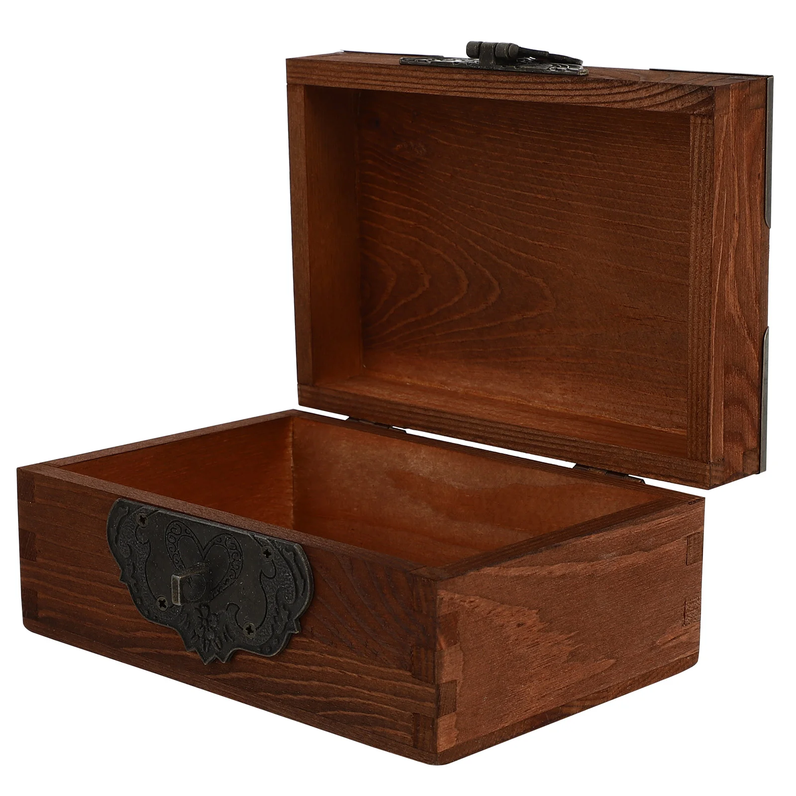 

1 Set of Gift Box with Lock Multifunctional Box Wooden Vintage Storage Case