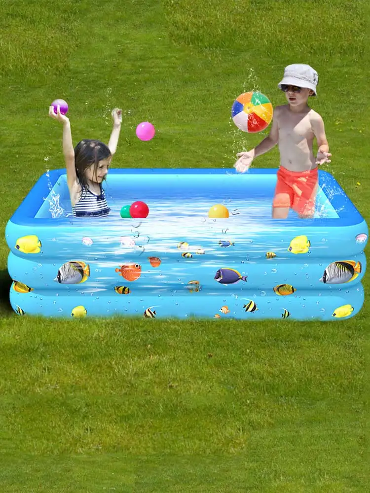 

Rectangular Inflatable Swimming Pool Paddling Pool Bathing Tub Outdoor Summer Swimming Pool For Kids And Adults 130/180 CM