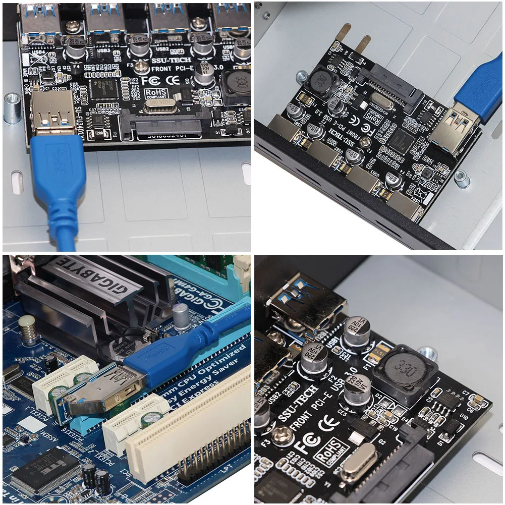 FU3401 PCI-E к 4 портам USB 3 0 5 Гбит/с PCI Express адаптер расширения для настольных ПК |