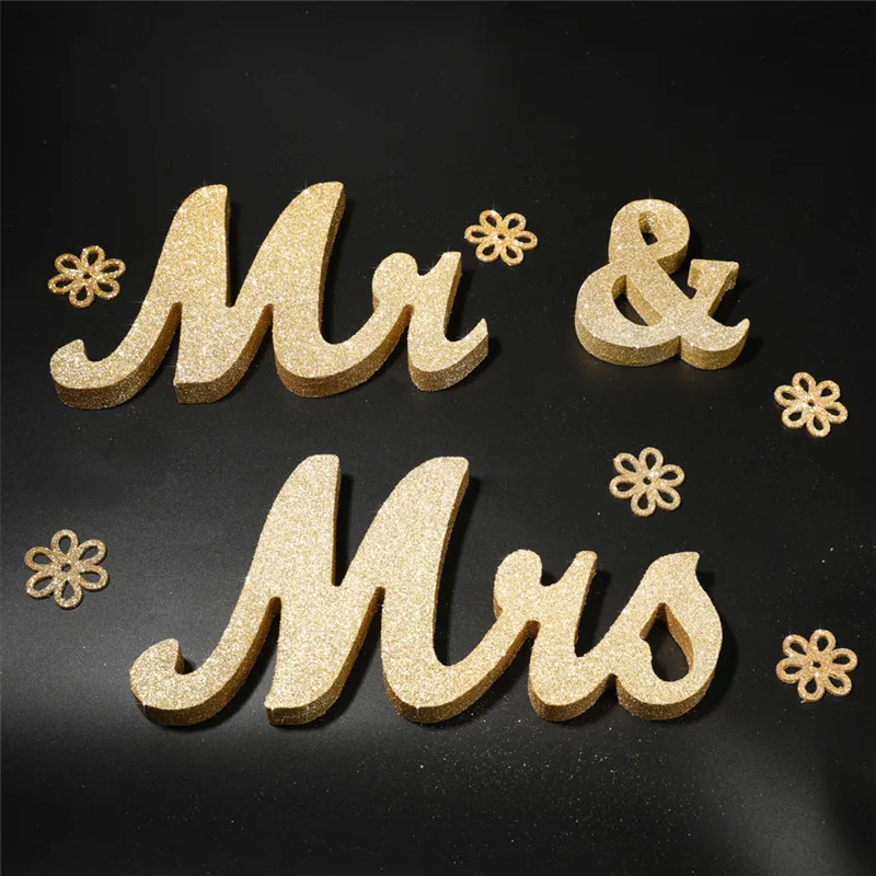 Деревянные Свадебные декоративные буквы алфавит слово Mr& Mrs отдельно стоящая Свадебная вечеринка украшение винтажный стол Декор