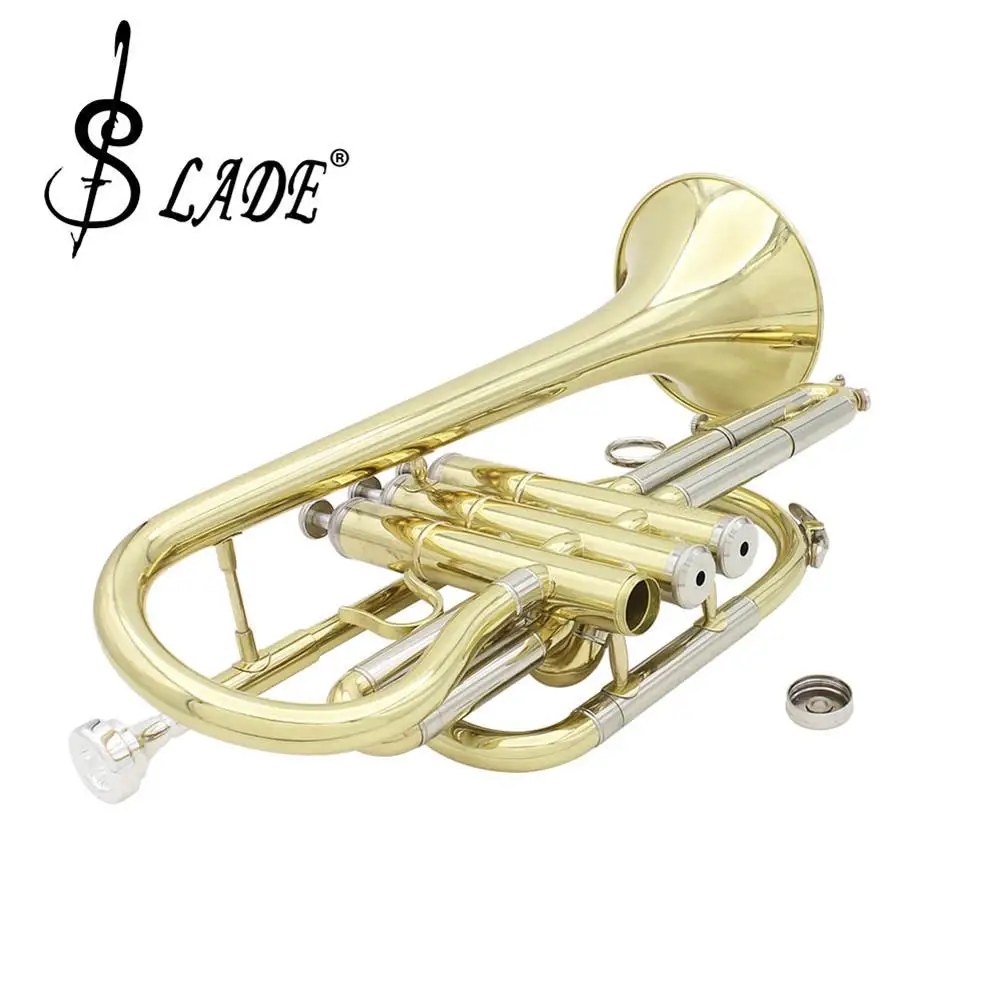 SLADE Профессиональный Золотой Bb cornet Silve ключ латунный инструмент с Чехол перчатки, Чистящая салфетка кисти