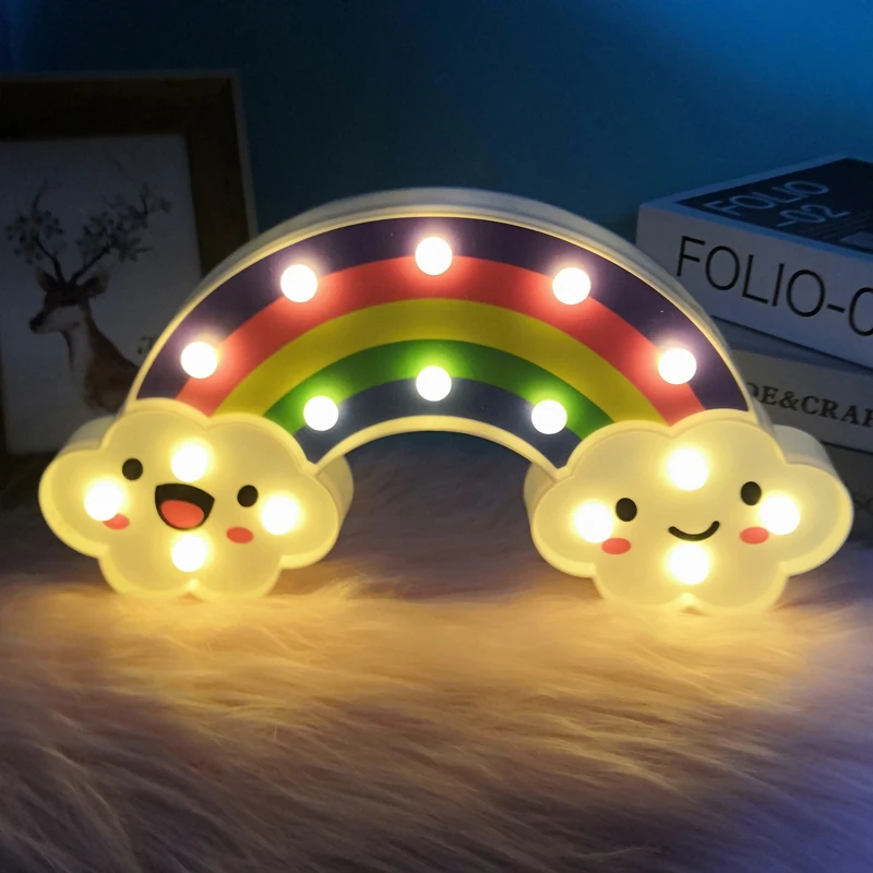 Сказочный светодиодный ночник с USB радужная лампа в виде единорога для комнаты