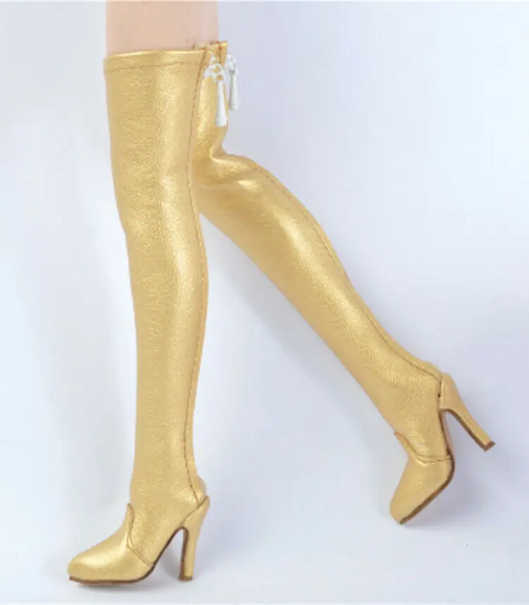 

1/6 Scale Golden hollow high heel boots Shoe For 12" Phicen Verycool female Body