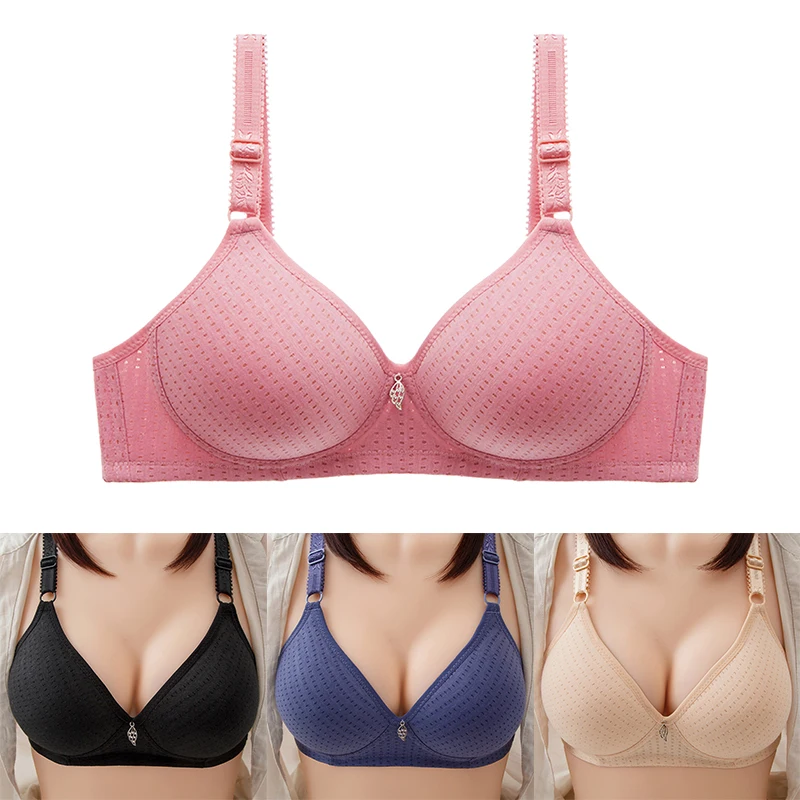

Adjustable Underwear Women Gather No Steel Ring Bra Women's Lace Bra Older Women Breathable Hole Receiving Beauty Back Bra