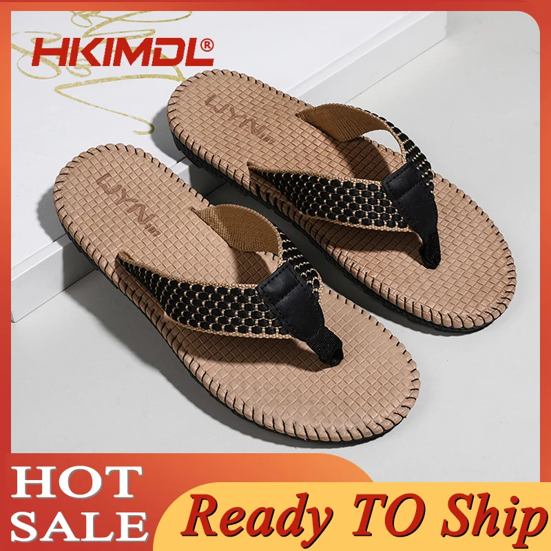 

Summer Couples Men And Women Fashion Trend Flip Flops Home Slippers Non-Slip Beach Sewing Cool Student Clip Outside Slides