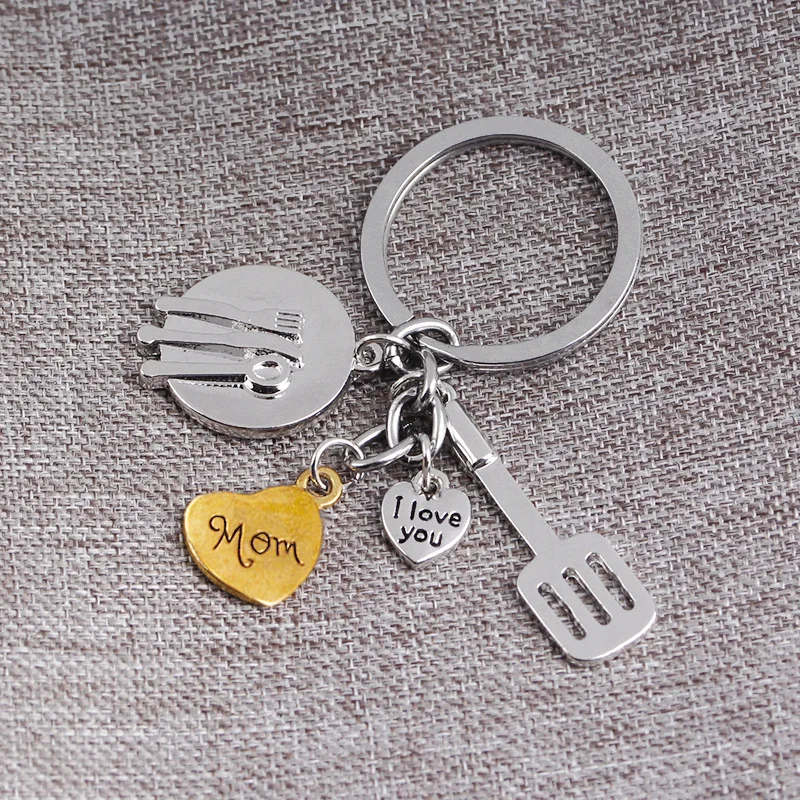 Я Люблю Тебя мама кухонный гаджет нож вилка и лопатка сковорода брелок подарок