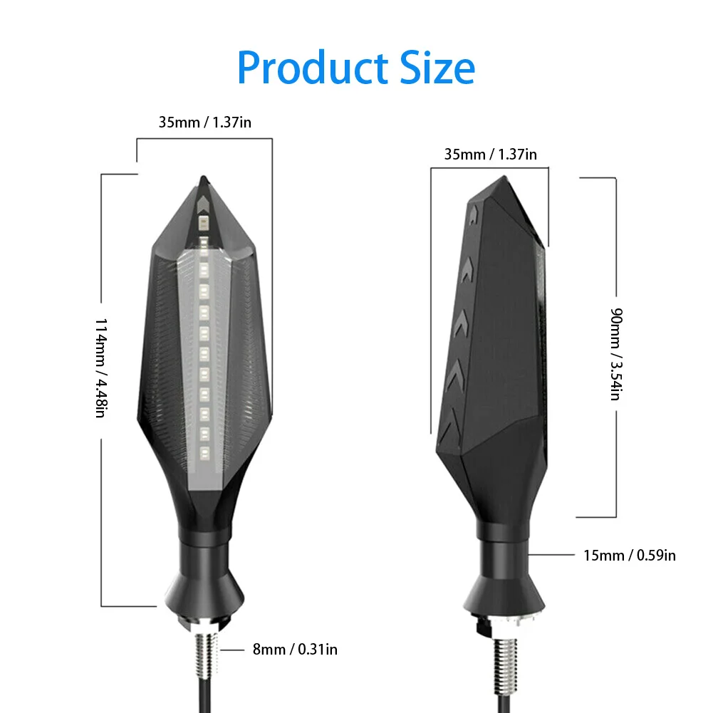 2 шт. 8 мм универсальные мотоциклетные светодиодный Поворотная сигнальная лампа