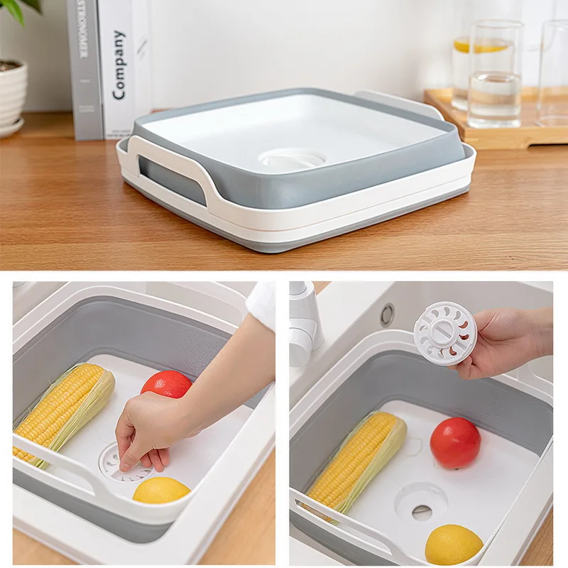 2020 умывальник для мытья овощей и фруктов кухонный продукт складная корзина слива