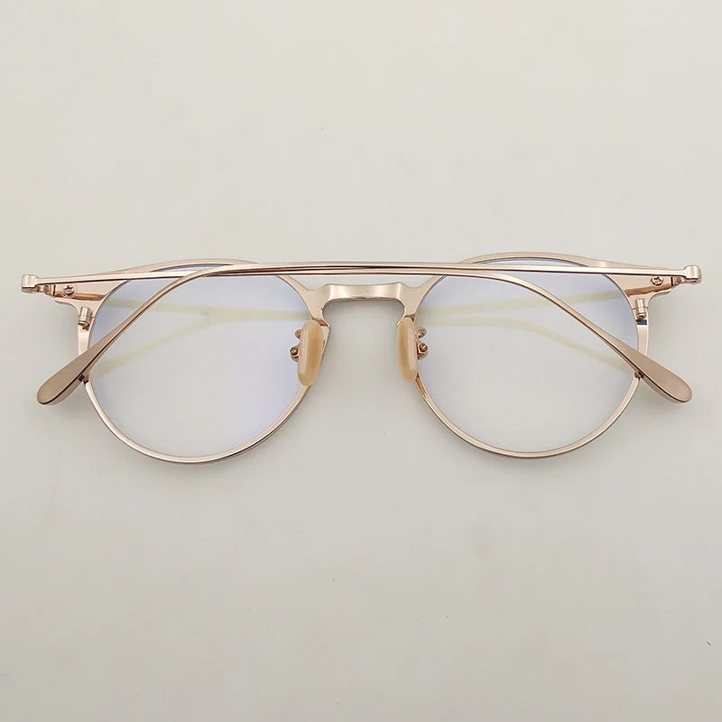 

2021 wholesale Titanium strong optical frame high quality shenzhen eyeglasses silver gold Men Women