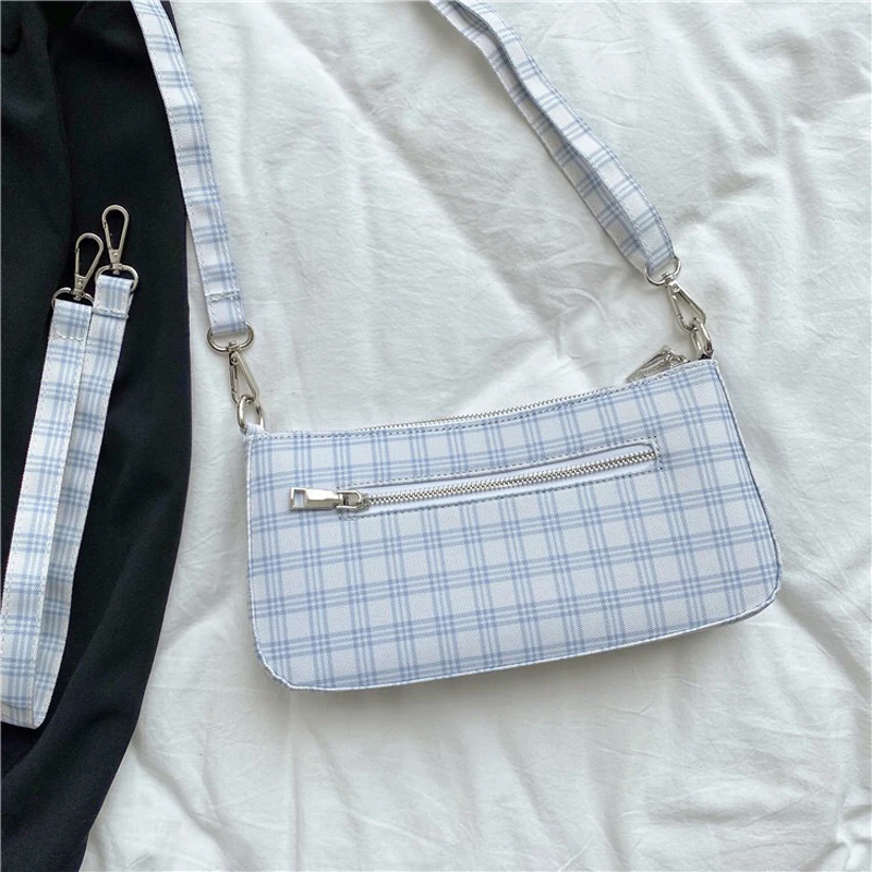 Женская сумка в клетку сумочка-багет женские роскошные маленькие сумочки на