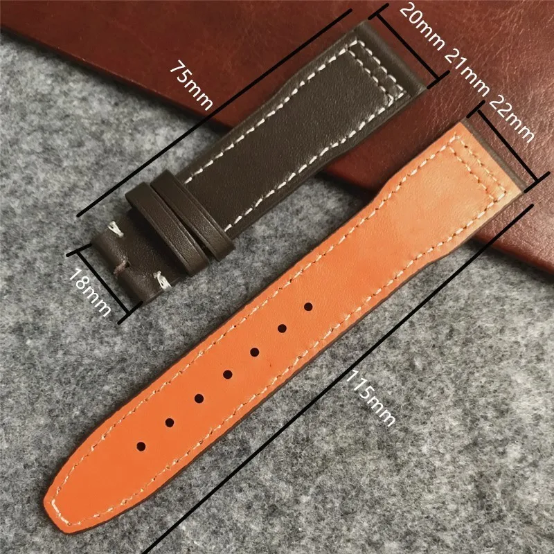 20mm 21mm 22mm Italian Cowhide Watch Strap Leather Watchband Suitable for IWC PILOT PORTUGIESER PORTOFINO Series | Наручные часы
