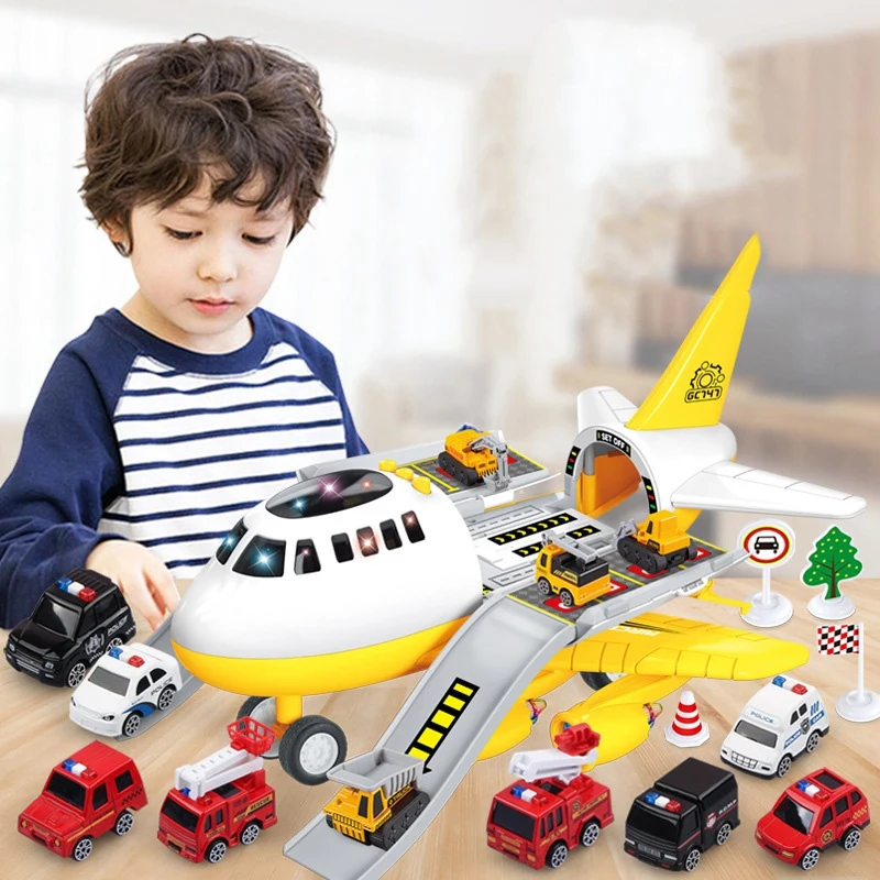 

Multifunctional Loading Aircraft DIY Assembled Storage Airplane Toy Child Inertial Airplane Model Transport Aircrafts