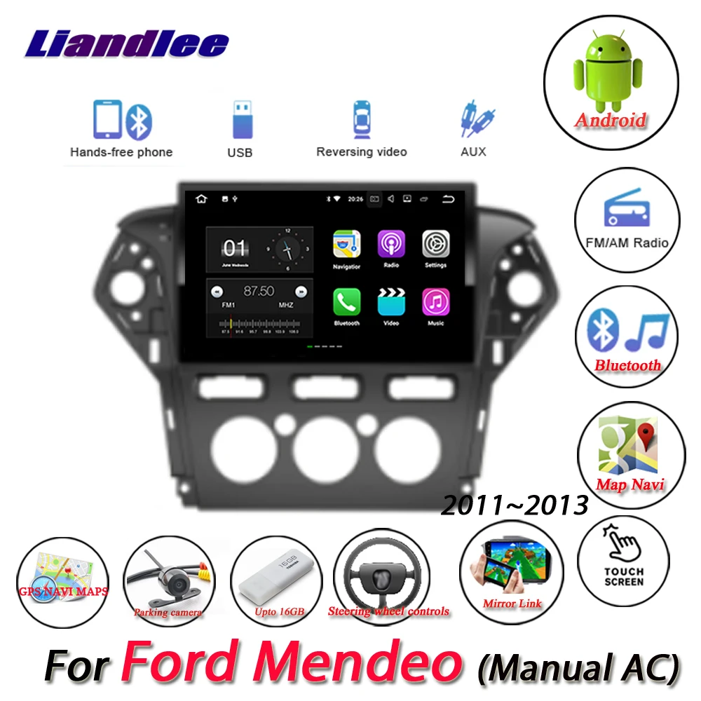 Liandlee автомобильная система Android для Ford Mondeo ручной AC 2011 ~ 2013 радио BT GPS навигация