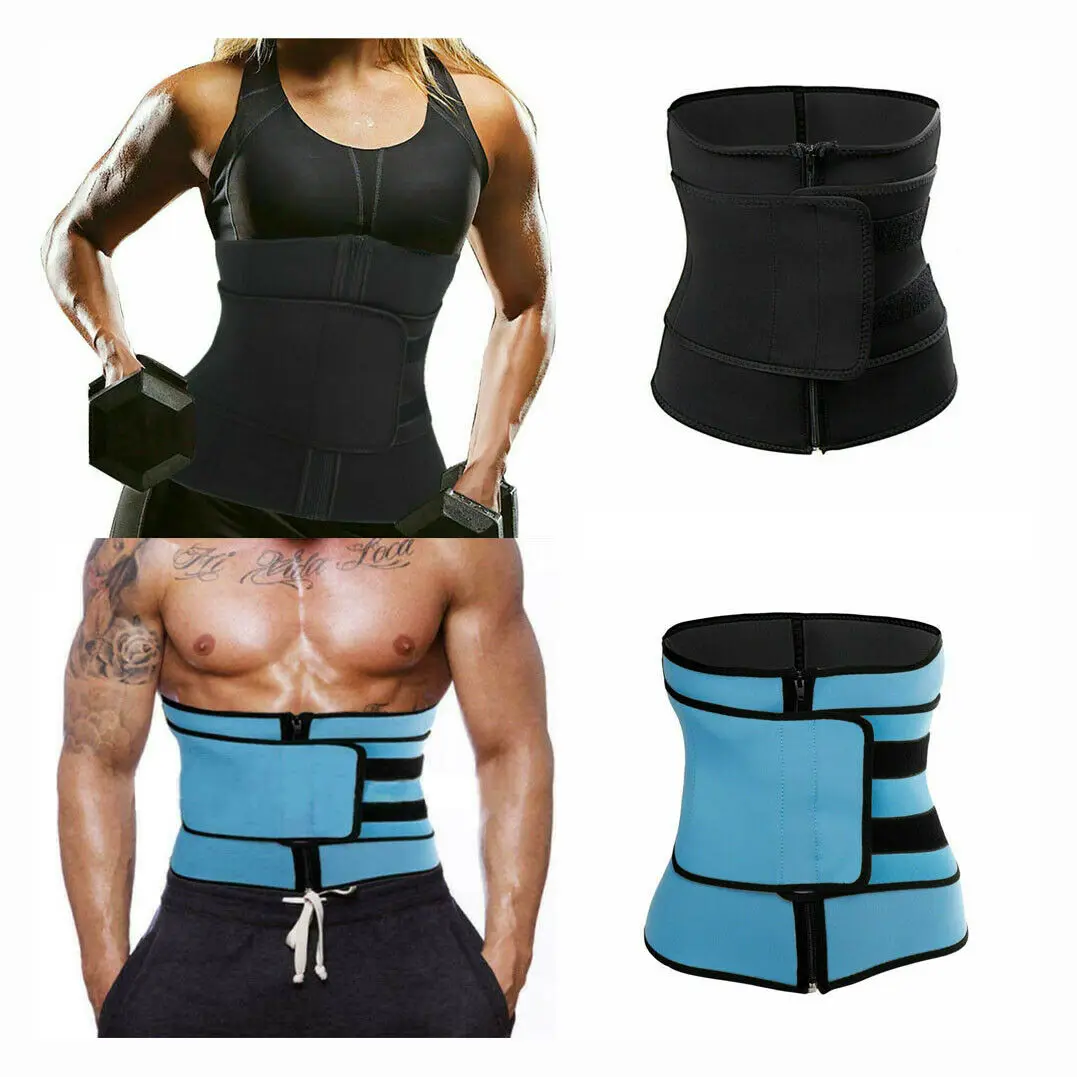 

High Quality Men Women Unisex Tummy Waist Trainer Cincher Sweat Belt Trainer Gym Sports Burn Fat Slim Body Shaper Slim Shapewear