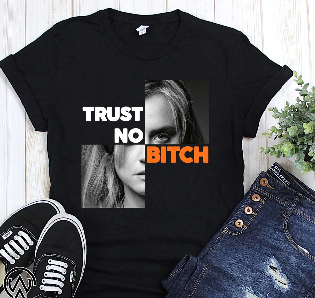 100% хлопок модная летняя мужская футболка оранжевая новая черная piper chapman trust no bitch