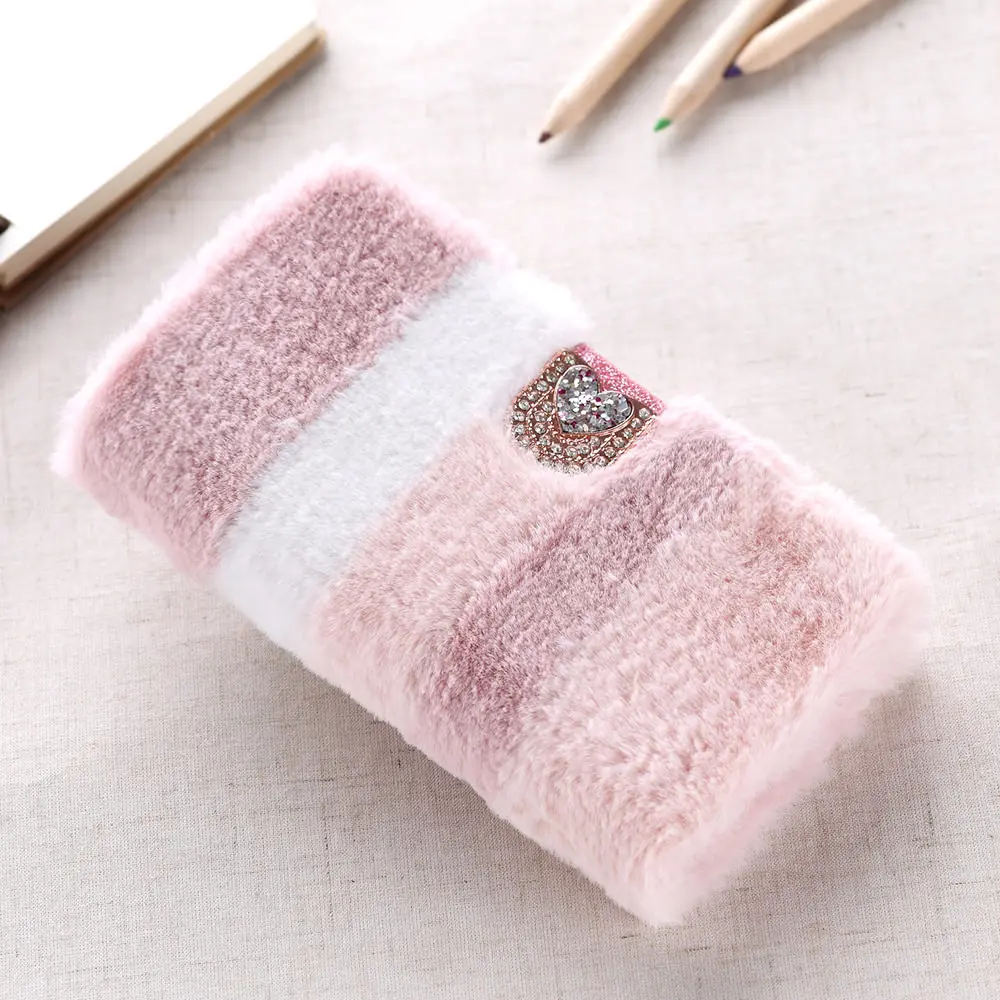 style 1 LLZ.COQUE Бумажник Стенд флип чехол для телефона для samsung Note 9 10 5G S10 S10e S9 S8 S7 Plus Edge Магнитный меховой плюшевый чехол - Цвет: style 1