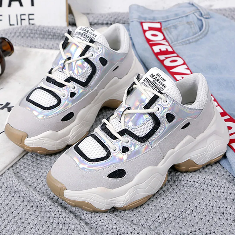 Кроссовки Женская дышащая летняя модная повседневная обувь с розовой сеткой на