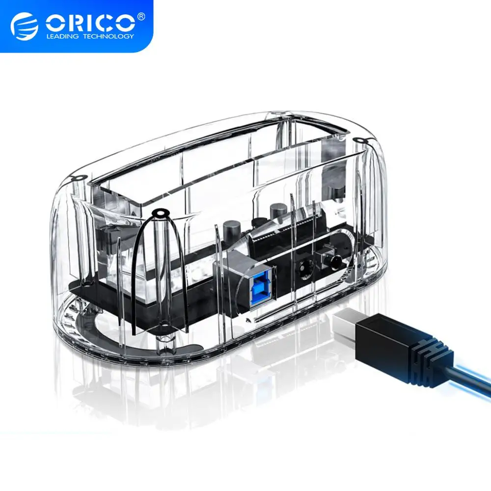 Прозрачная док станция ORICO 2 5 ''/3 5&quot HDD поддержка 8 ТБ протокол UASP USB 3 0 на SATA