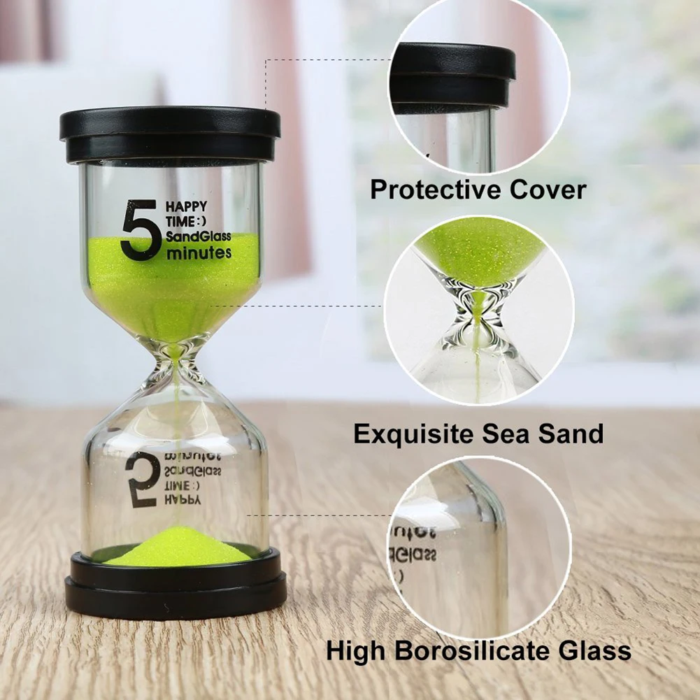 

6 Pcs/Set Sandglass Sand Clock Hourglass Timer School Kids Game Decor Children's Toothbrush Hourglass Timer 1/3/5/10/15/30min L1