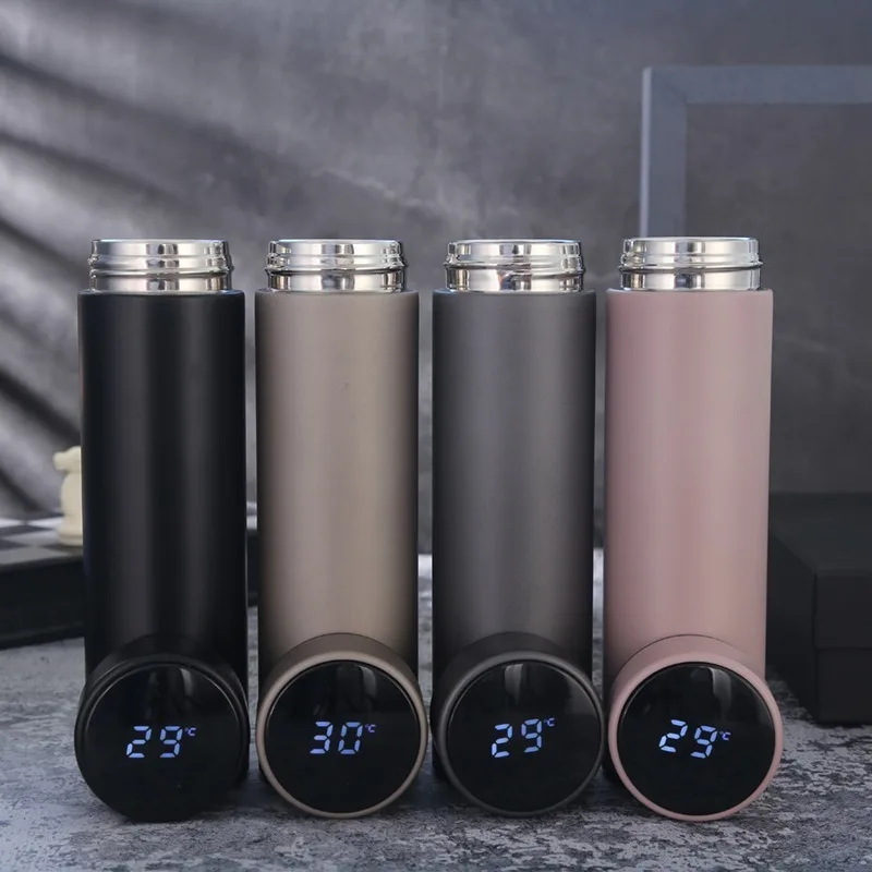 

500ml Intelligent Temperature Display Thermos Mug Stainless Steel Thermos Bottle Portable Business Gift Cup Water Bottle Custom