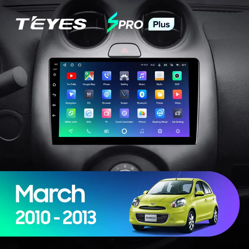 TEYES SPRO Plus Штатная магнитола For Ниссан Марч K13 Nissan March 2010 - 2013 Android 10 до 8-ЯДЕР 4 + 64ГБ 32EQ