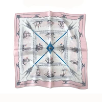 lunadolphin women small square scarf 53x53cm 100 silk navigation pink white spring bandanas headbands bag scarf lady kerchief