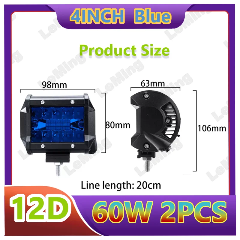 4-дюймовая Светодиодная панель рабочего света 60 Вт точесветильник светодиодный