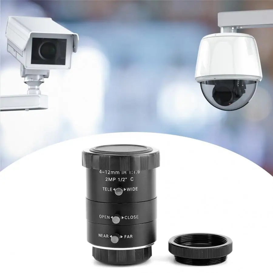 Ручная настройка апертуры C Mount CCTV безопасности Камера объектив с переменным