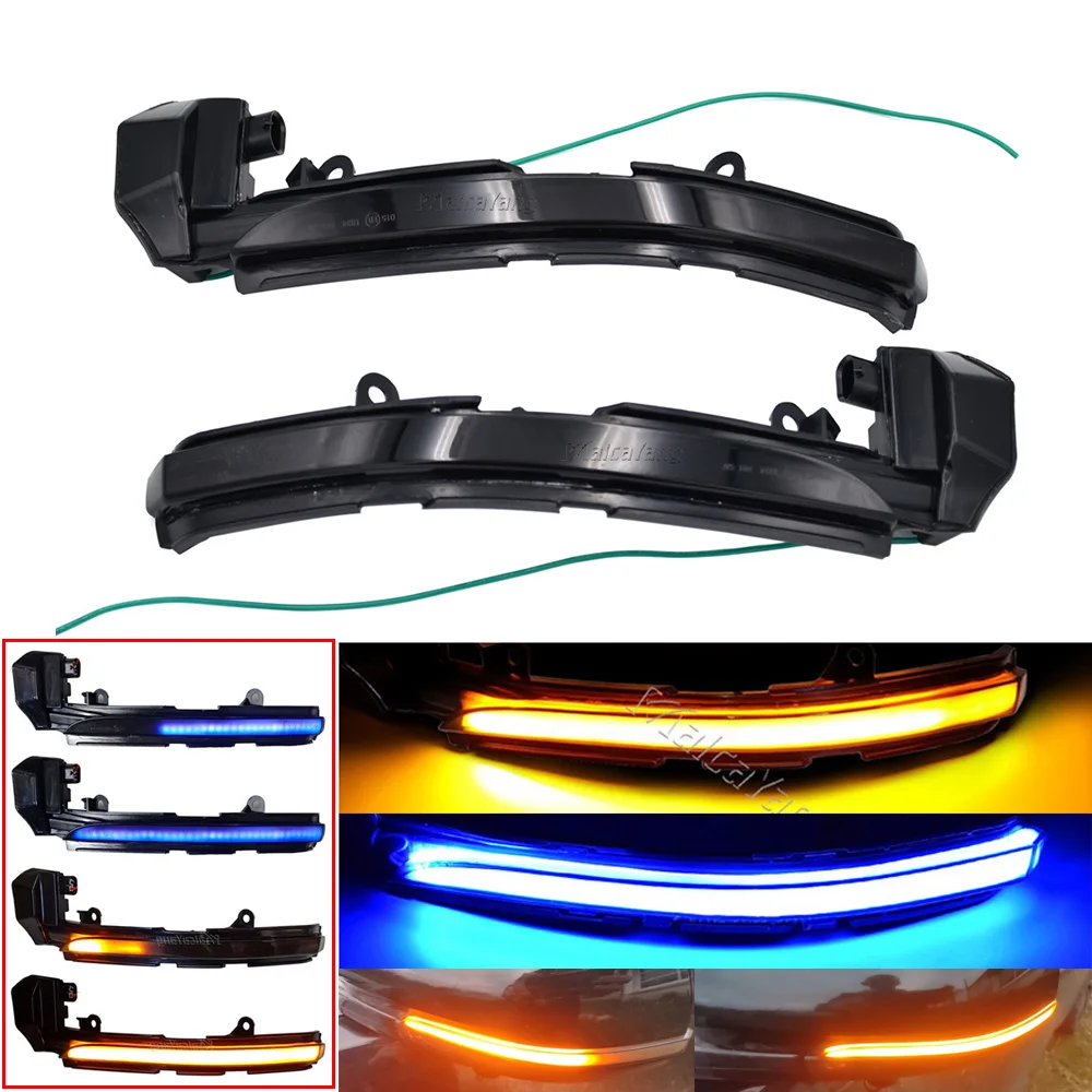 

Автомобильный динамический синий желтый указатель поворота для Jaguar XE XF XJ F-TYPE XK XKR I-PACE X250 X260 последовательная зеркальная лампа поворота