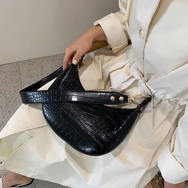Камень с узором крокодиловая кожа Ретро сумка седло из искусственной кожи через