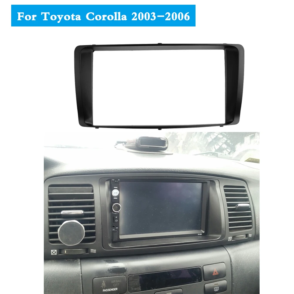 Двойной Din радио фасции для Toyota Corolla 2003 2004 2005 2006 стерео панель CD DVD рамка приборной панели Установка отделка комплект ободок