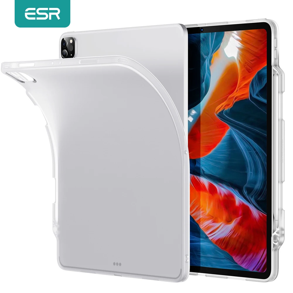 

ESR Matte Case for iPad Pro 11 2021 5G Frosted Clear Case for iPad Pro 12.9 2021 Project Zero Slim Soft TPU Case for iPad Pro