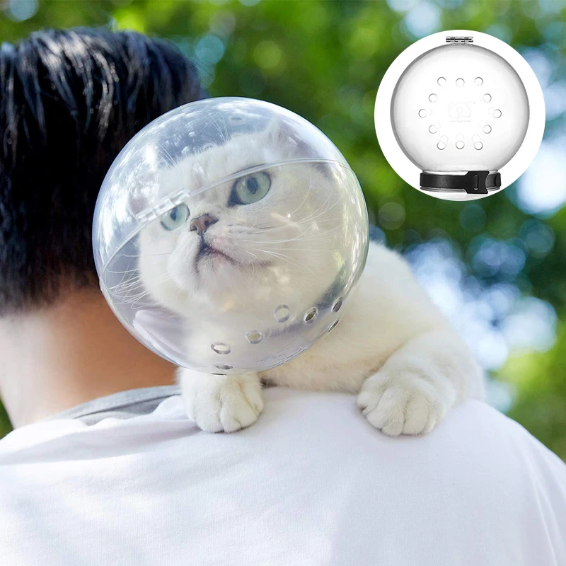 Accesorios de aseo para gatos, mascarilla antimordedura, capucha espacial antilamer para evitar morder y masticar, cuidado de mascotas-0