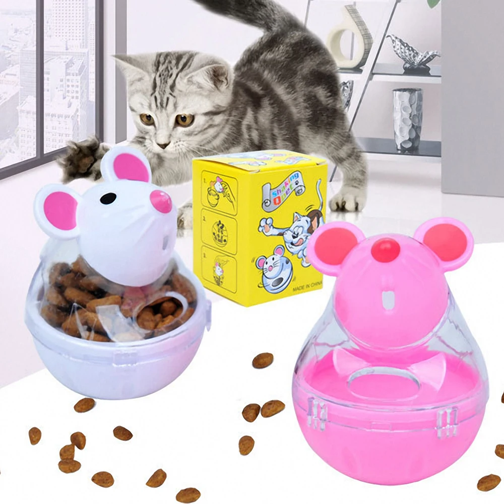 

Игрушка для домашних животных, кошка, Неваляшка, кормушка, мультяшная мышь, мяч для утечки еды, дозатор еды, забавная интерактивная игрушка, ...