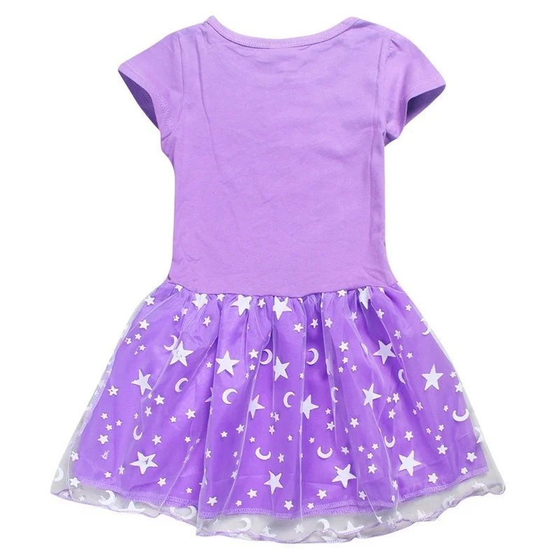 Vestido de princesa para ni&ntilde;as, camiseta plisada con dibujo animado de remolino de galletas, para fiesta de cumplea&ntilde;os y verano-4