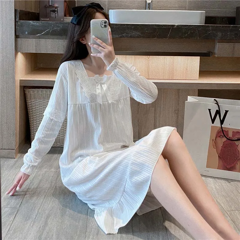 Женская свободная ночная рубашка для беременных с квадратным вырезом