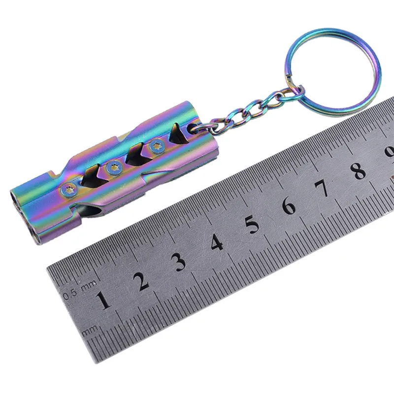 

Double Pipe High Decibel Outdoor Emergency SOS Whistles Keychain Portable EDC Tools Outdoor Survival Whistle