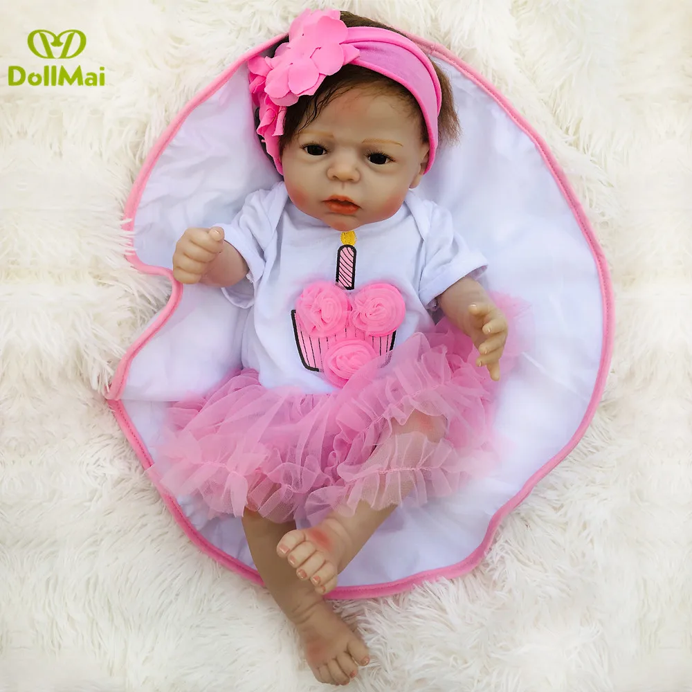 22 дюйма кукла Bebe Reborn baby Girl настоящая полноразмерная силиконовая виниловая Кукла